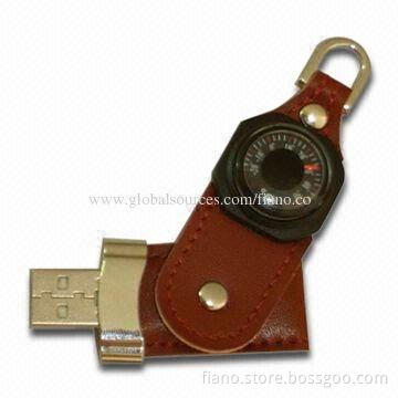 USB Flash Drive in Real Leather Casing, with 16.2Mbps Reading Speed and Up to 16GB Capacity
